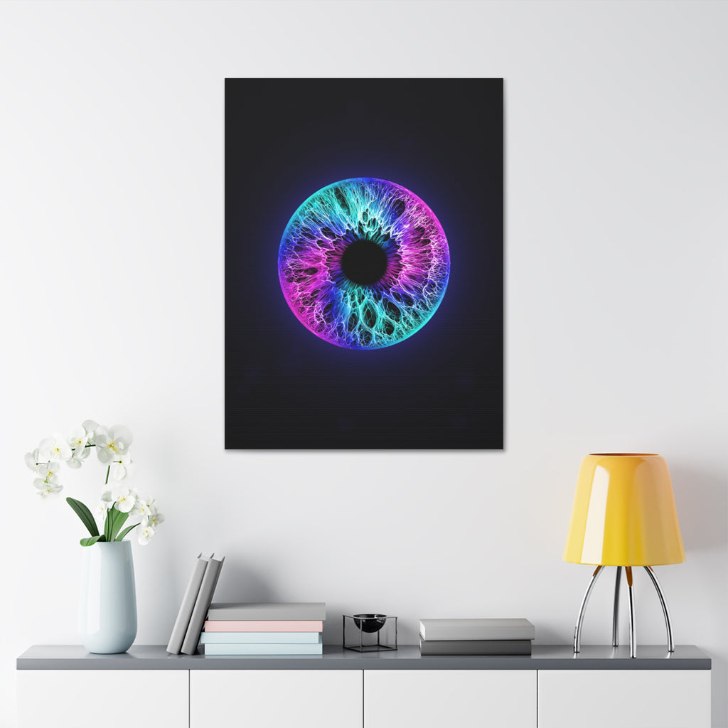 BLXNTT Iris – Lace Web Galaxy Teal Magenta Glossy Canvas