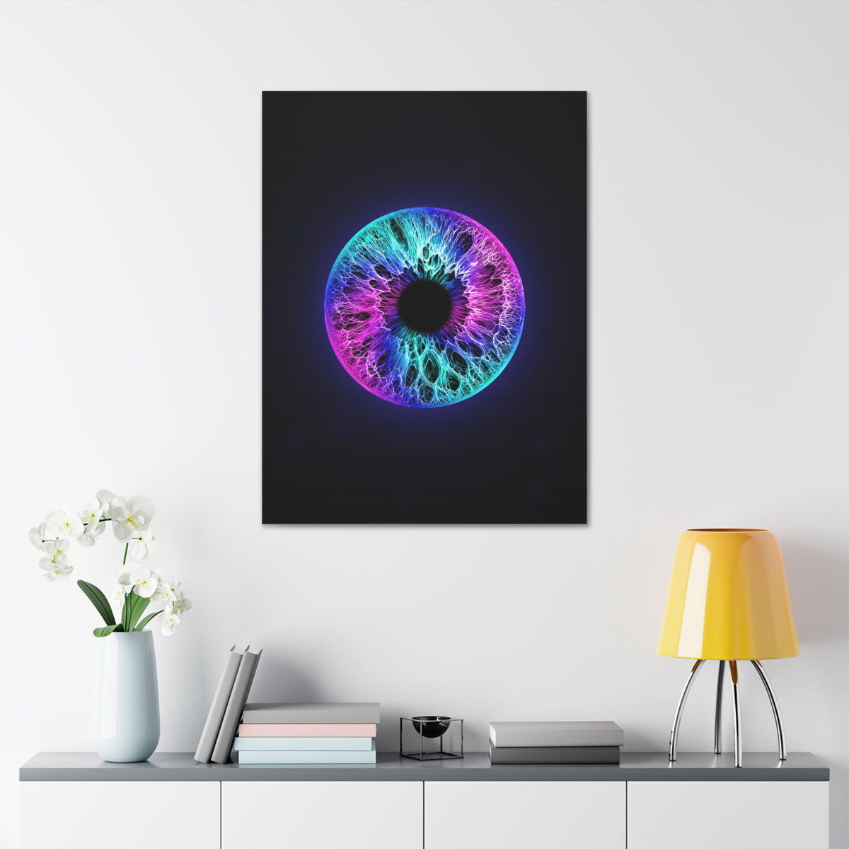 BLXNTT Iris – Lace Web Galaxy Teal Magenta Glossy Canvas
