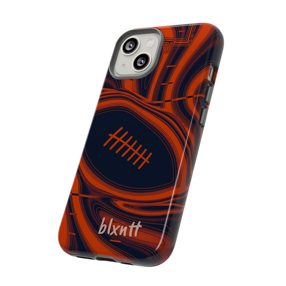 Navy & Orange Trippy Football Phone Case