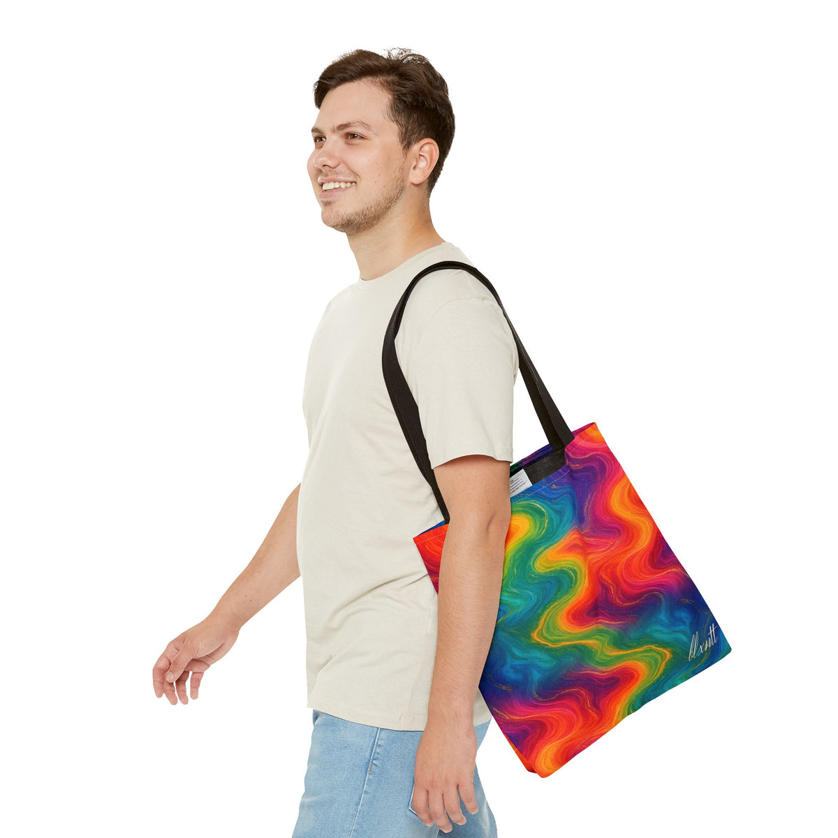 Rainbow Marble Tote Bag