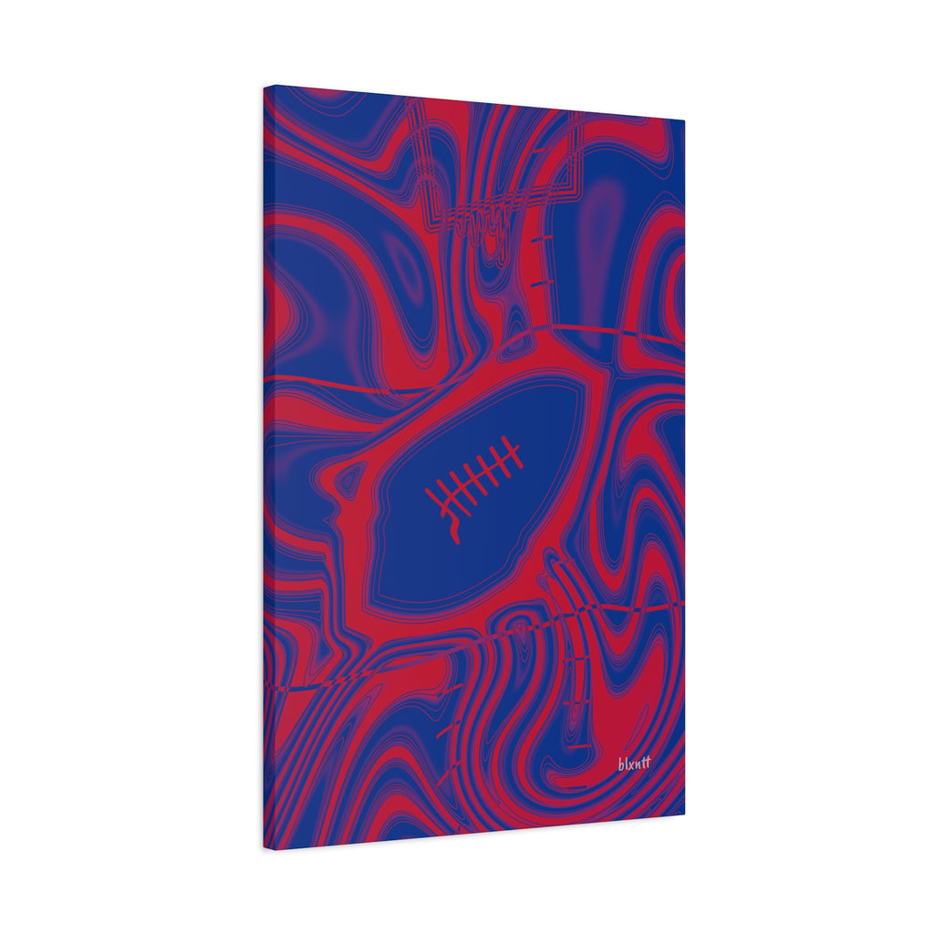 Royal Blue & Red Trippy Football Canvas