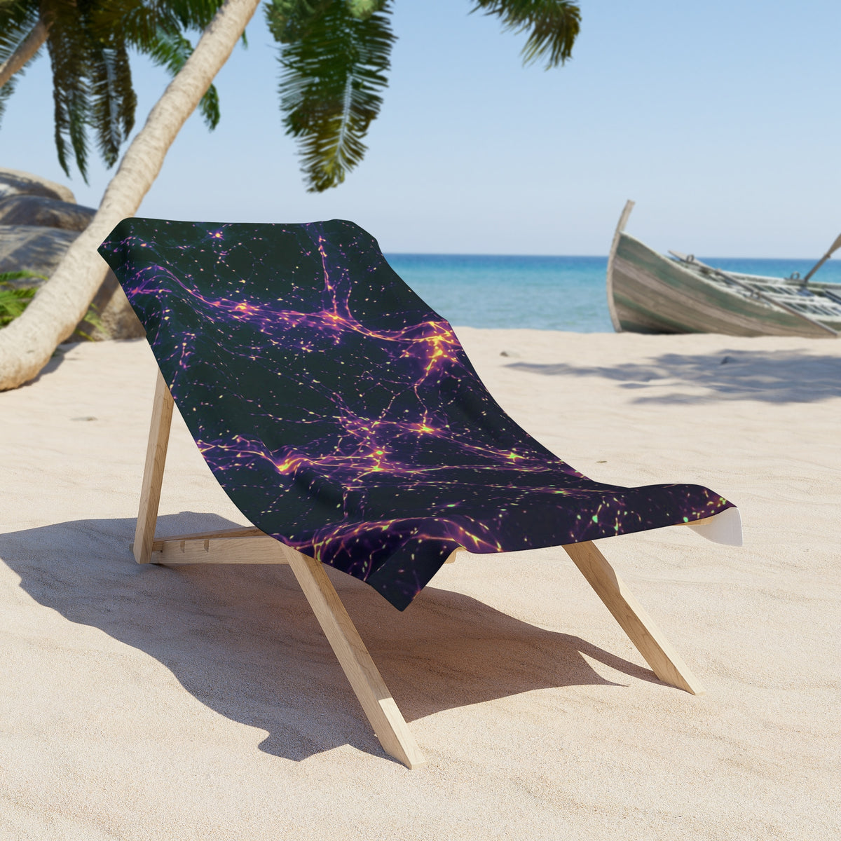 Neon Mycelium - Holographic Beach Towel