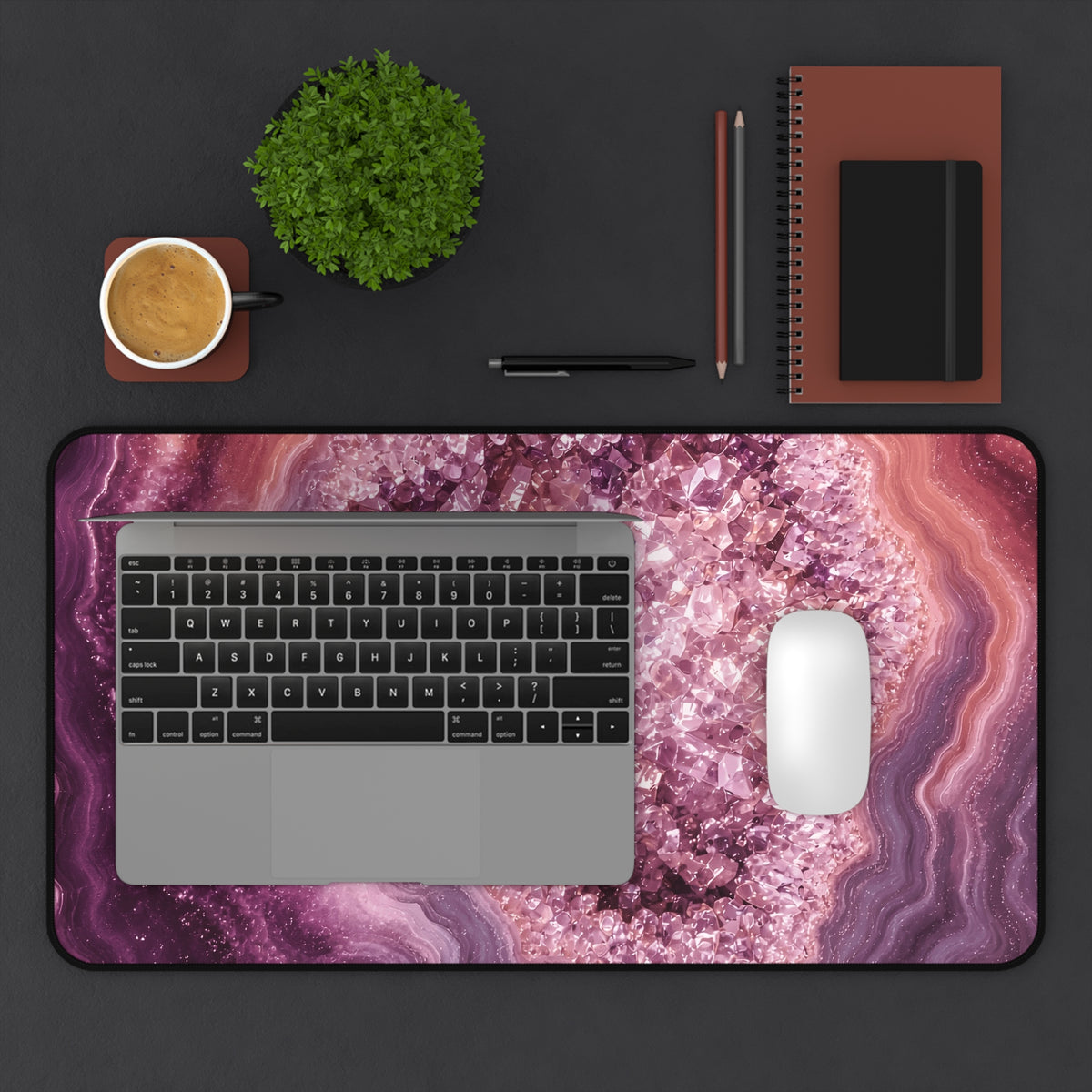 Geode Core - Rose Quartz Desk Mat