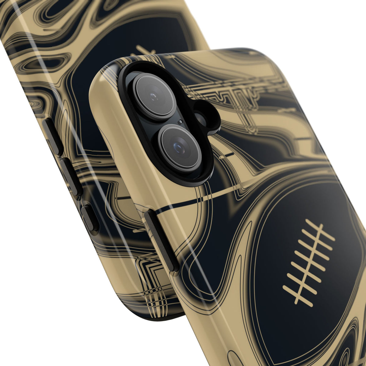 Old Gold & Black Trippy Football Phone Case