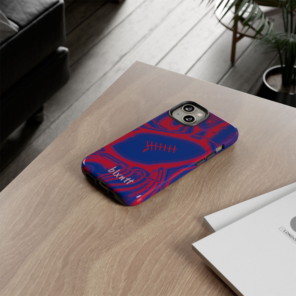 Royal Blue & Red Trippy Football Phone Case