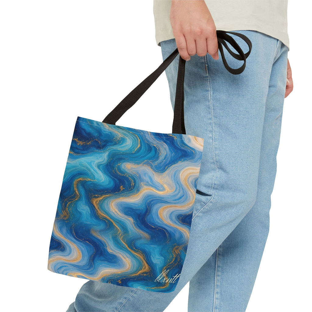 Ocean Blue Marble Tote Bag