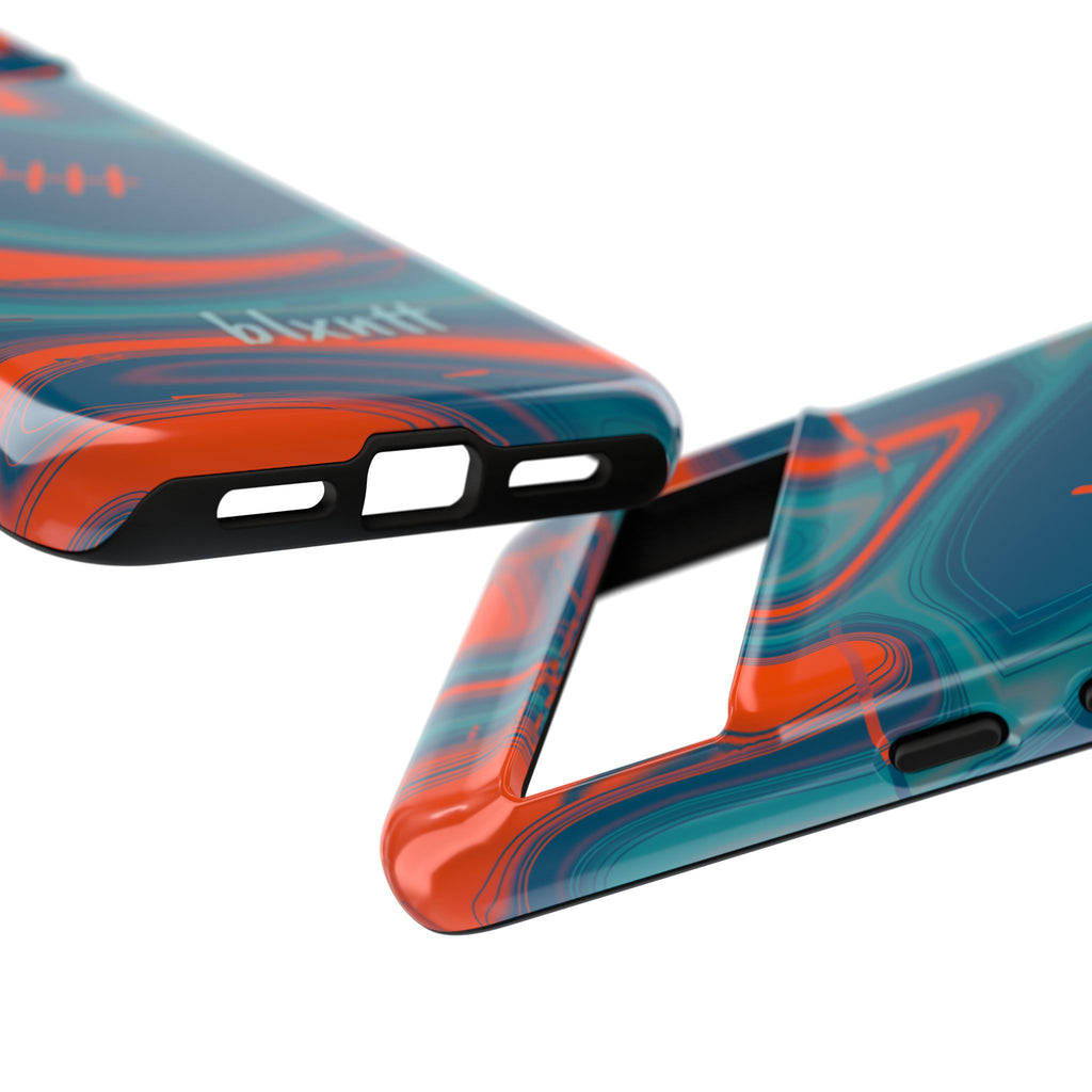 Aqua & Orange Trippy Football Phone Case