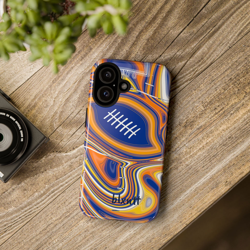 Royal Blue & Yellow Trippy Football Phone Case
