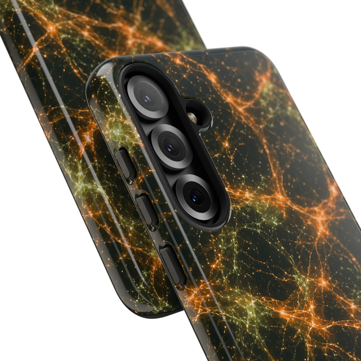Neon Mycelium - Electric Tangerine Teal Phone Case