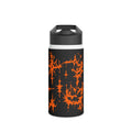 Orange Spiderweb Pumpkin Water Bottle