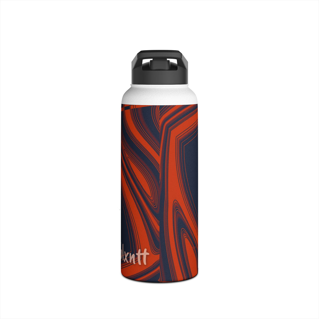 Navy & Orange Trippy Football Water Bottle