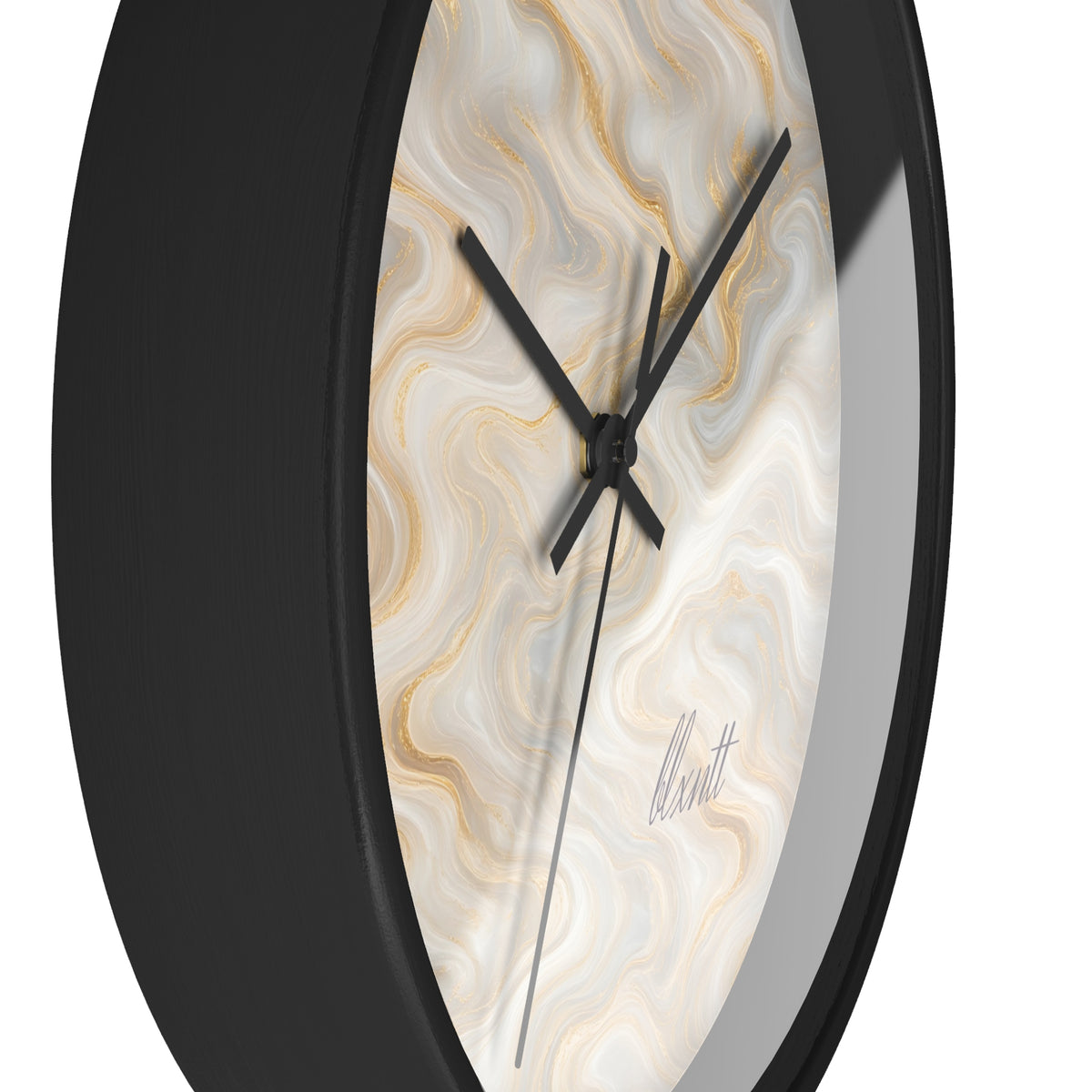 White & Gold Marble Wall Clock