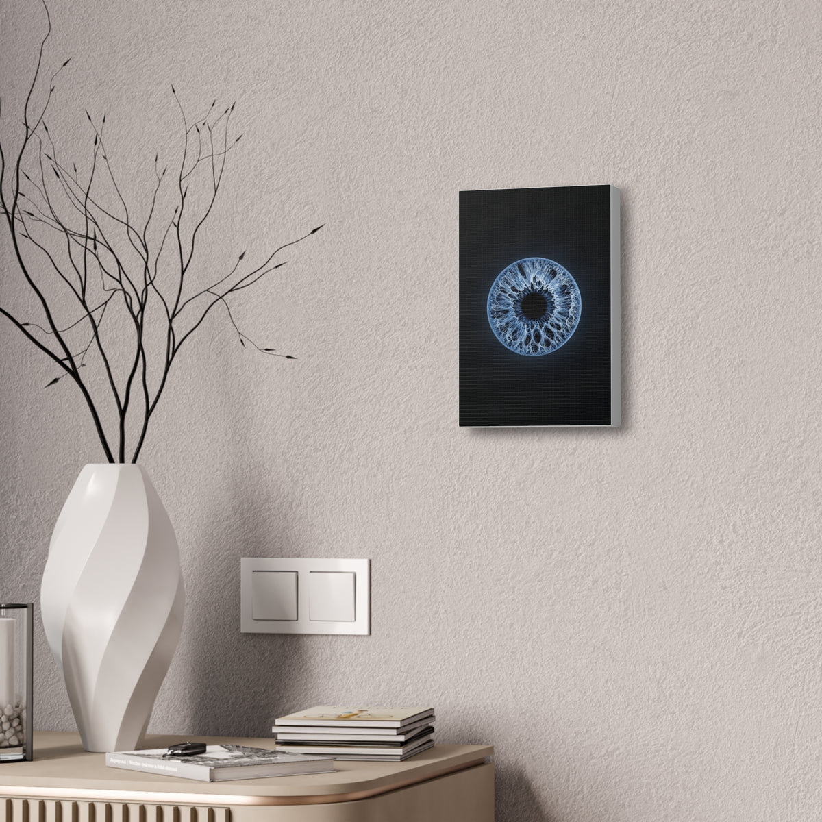 BLXNTT Iris – Lace Web Blue Glossy Canvas