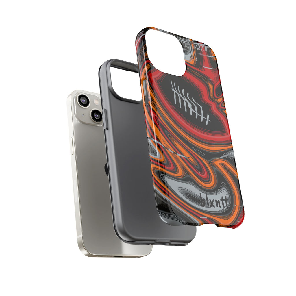 Red, Orange & Pewter Trippy Football Phone Case