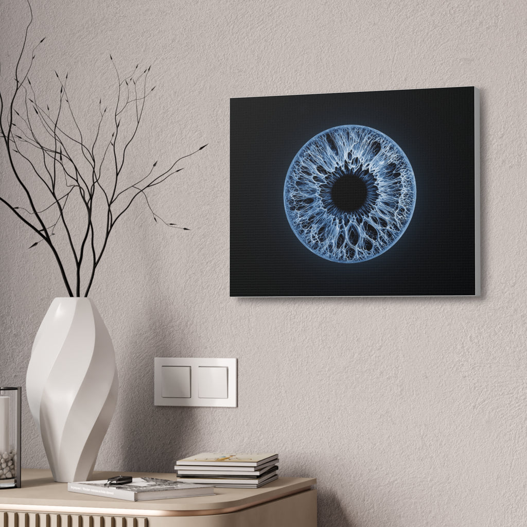 BLXNTT Iris – Lace Web Blue Glossy Canvas