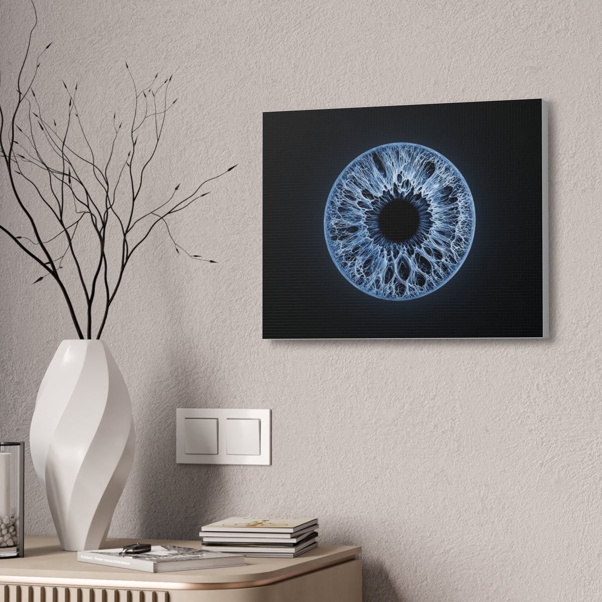 BLXNTT Iris – Lace Web Blue Glossy Canvas