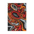 Red, Orange & Pewter Trippy Football Glossy Canvas
