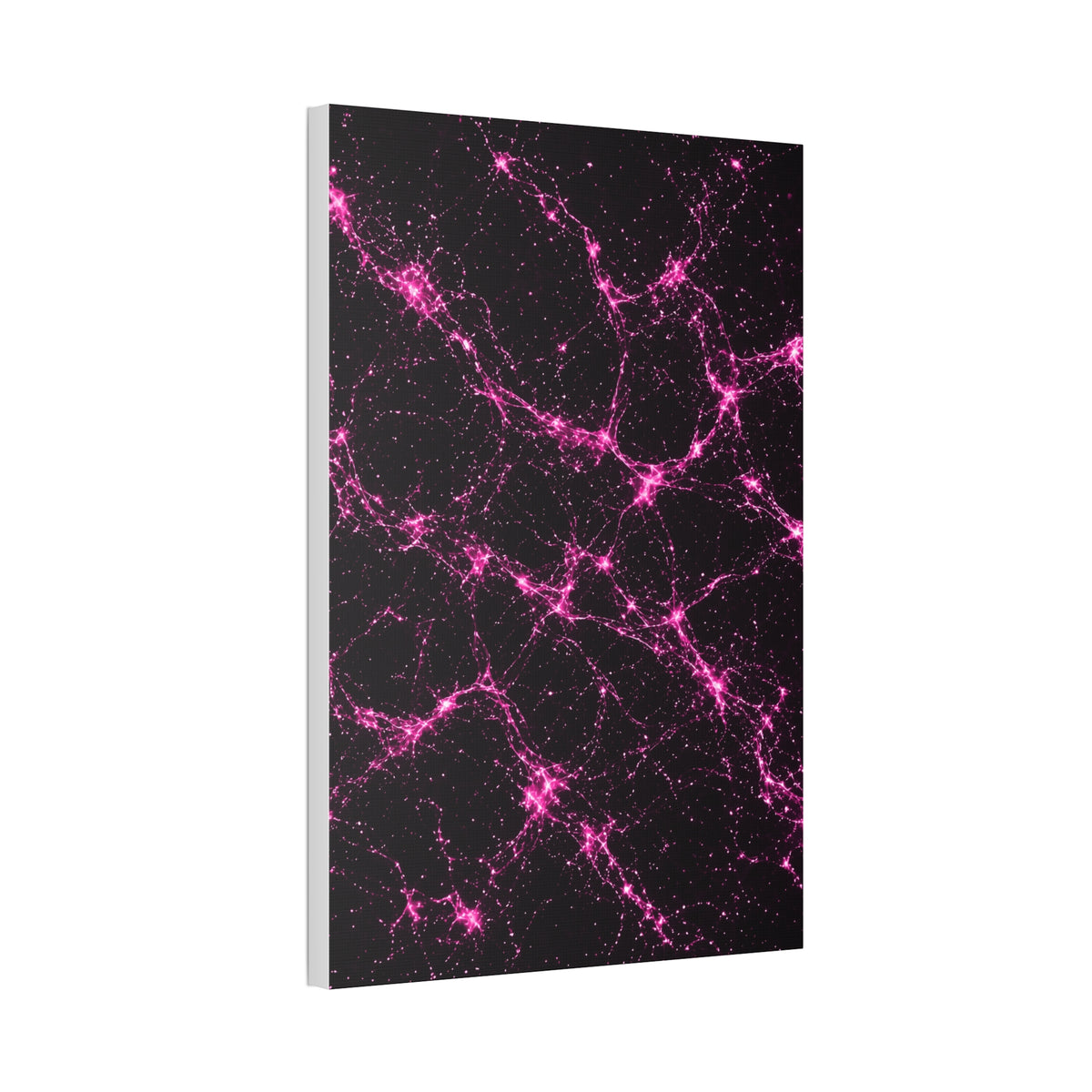 Neon Mycelium - Hot Pink Pulse Glossy Canvas
