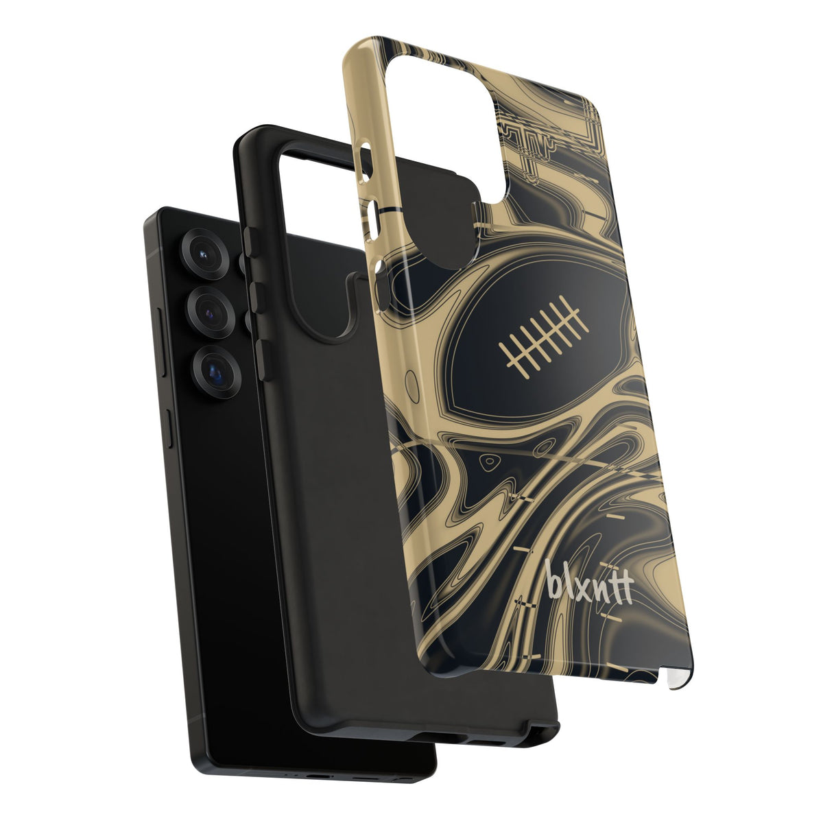 Old Gold & Black Trippy Football Phone Case