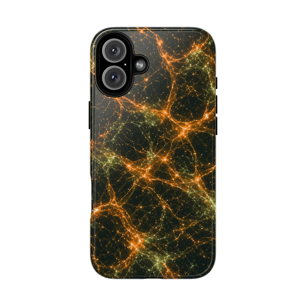 Neon Mycelium - Electric Tangerine Teal Phone Case