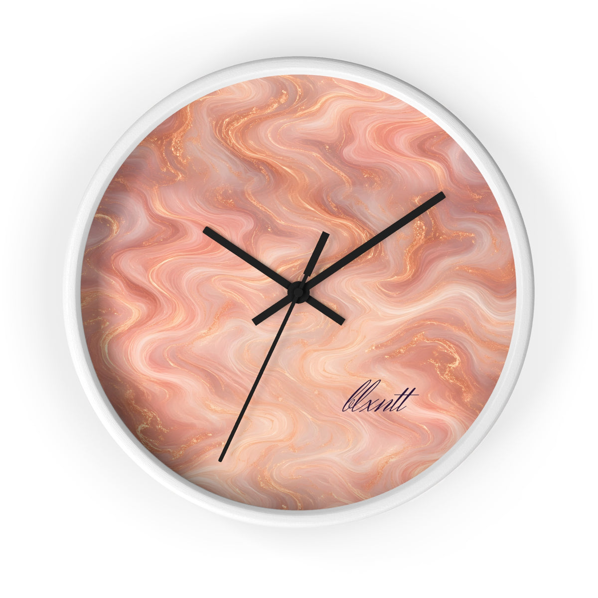 Rose Gold Marble Wall Clock
