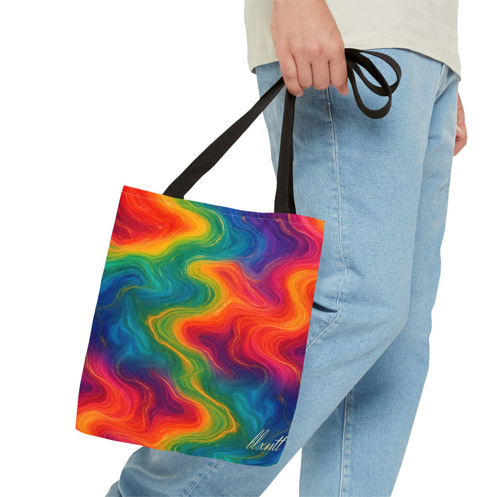 Rainbow Marble Tote Bag