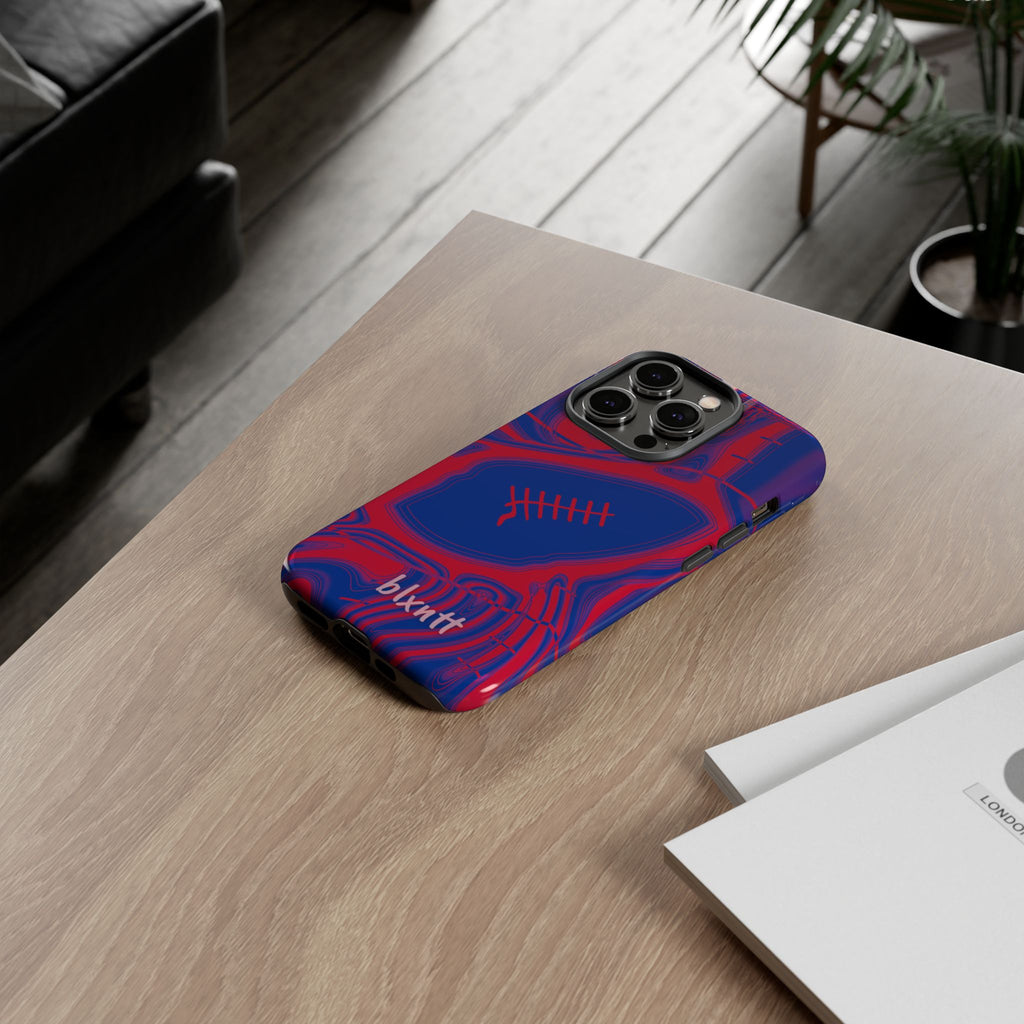 Royal Blue & Red Trippy Football Phone Case