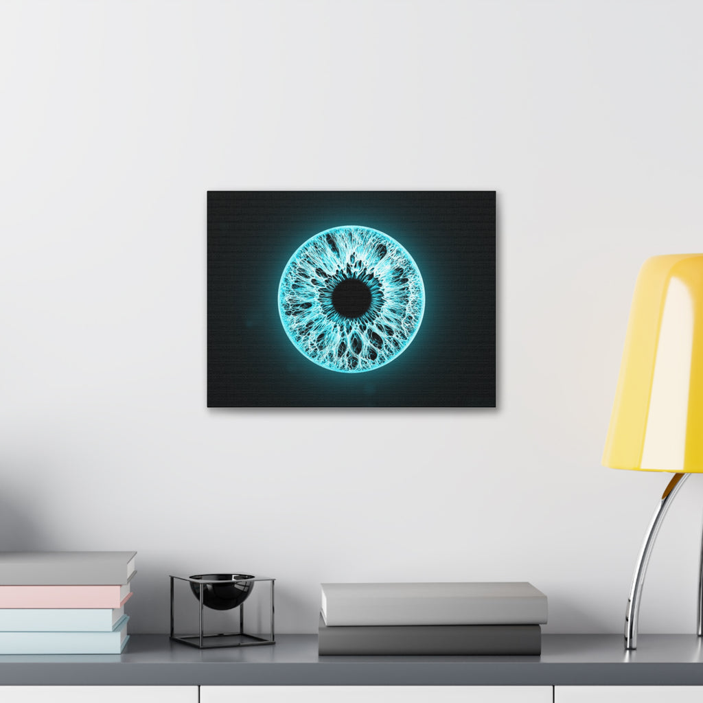 BLXNTT Iris – Lace Web Electric Cyan Glossy Canvas