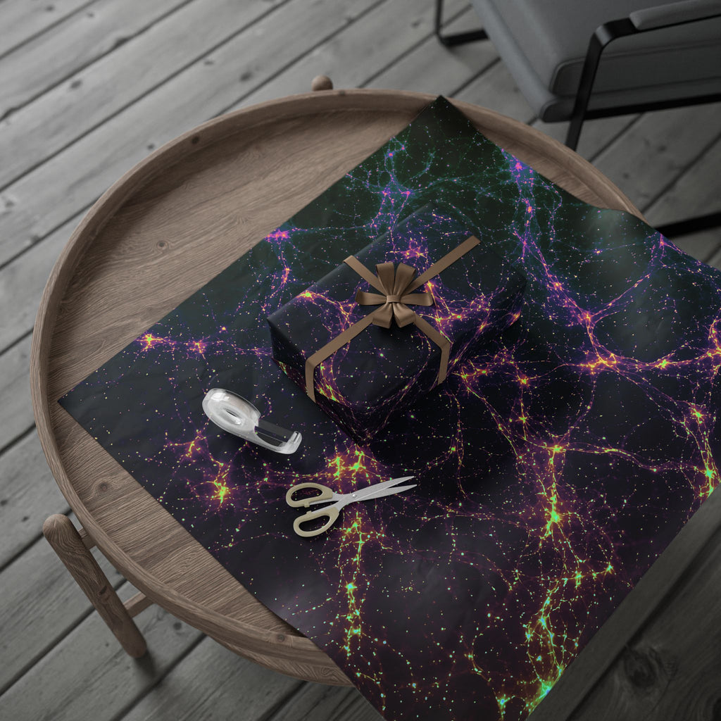 Neon Mycelium - Holographic Wrapping Paper