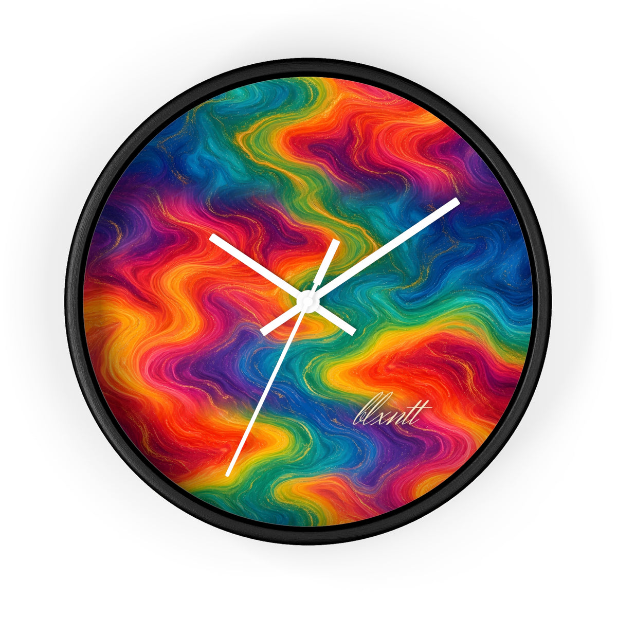 Rainbow Marble Wall Clock