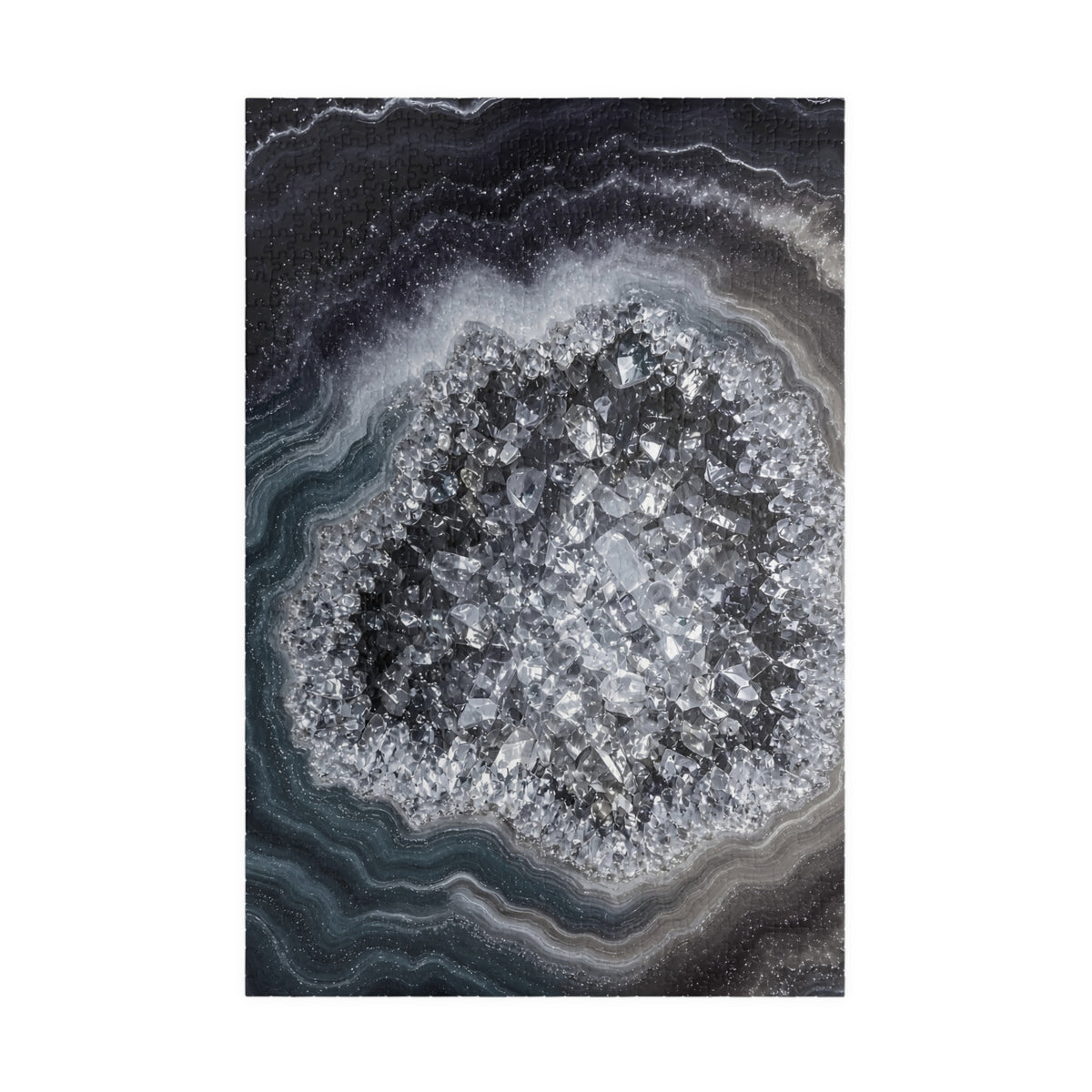 Geode Core - Silver Smoke Jigsaw Puzzle