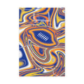 Royal Blue & Yellow Trippy Football Glossy Canvas