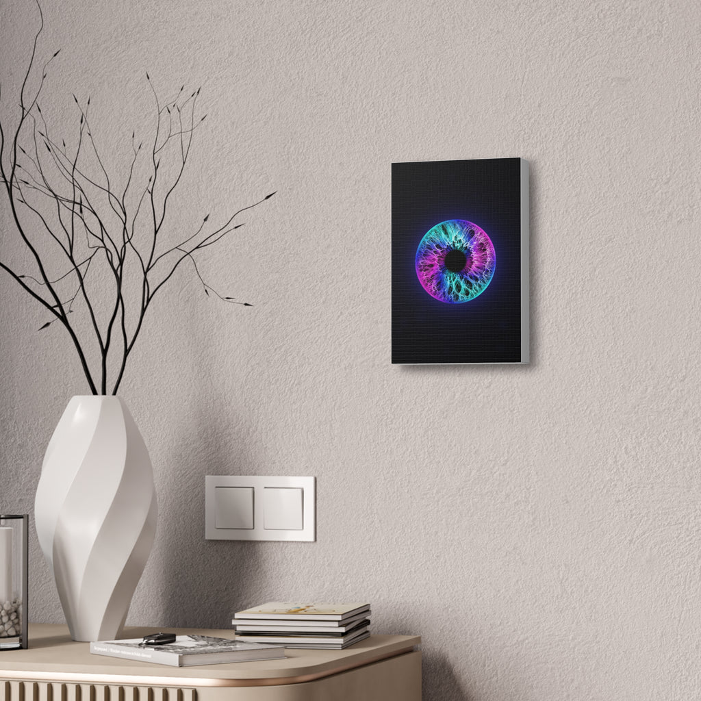 BLXNTT Iris – Lace Web Galaxy Teal Magenta Glossy Canvas