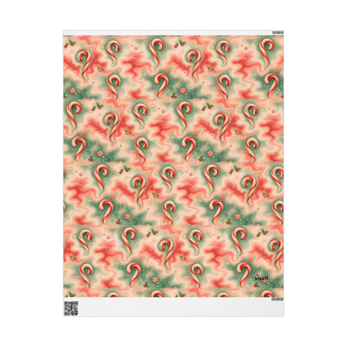 Candy Cane Trippy Christmas Wrapping Paper