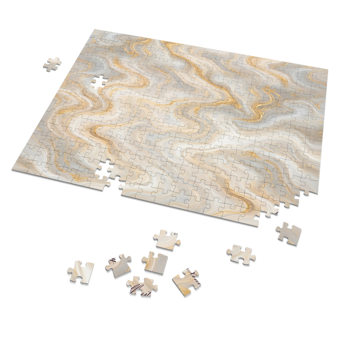 White & Gold Marble Puzzle