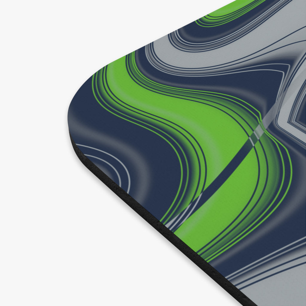 Navy & Neon Green Trippy Football Mouse Pad