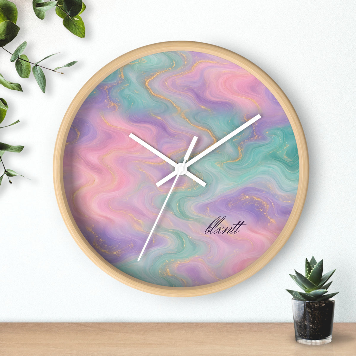 Pastel Marble Wall Clock