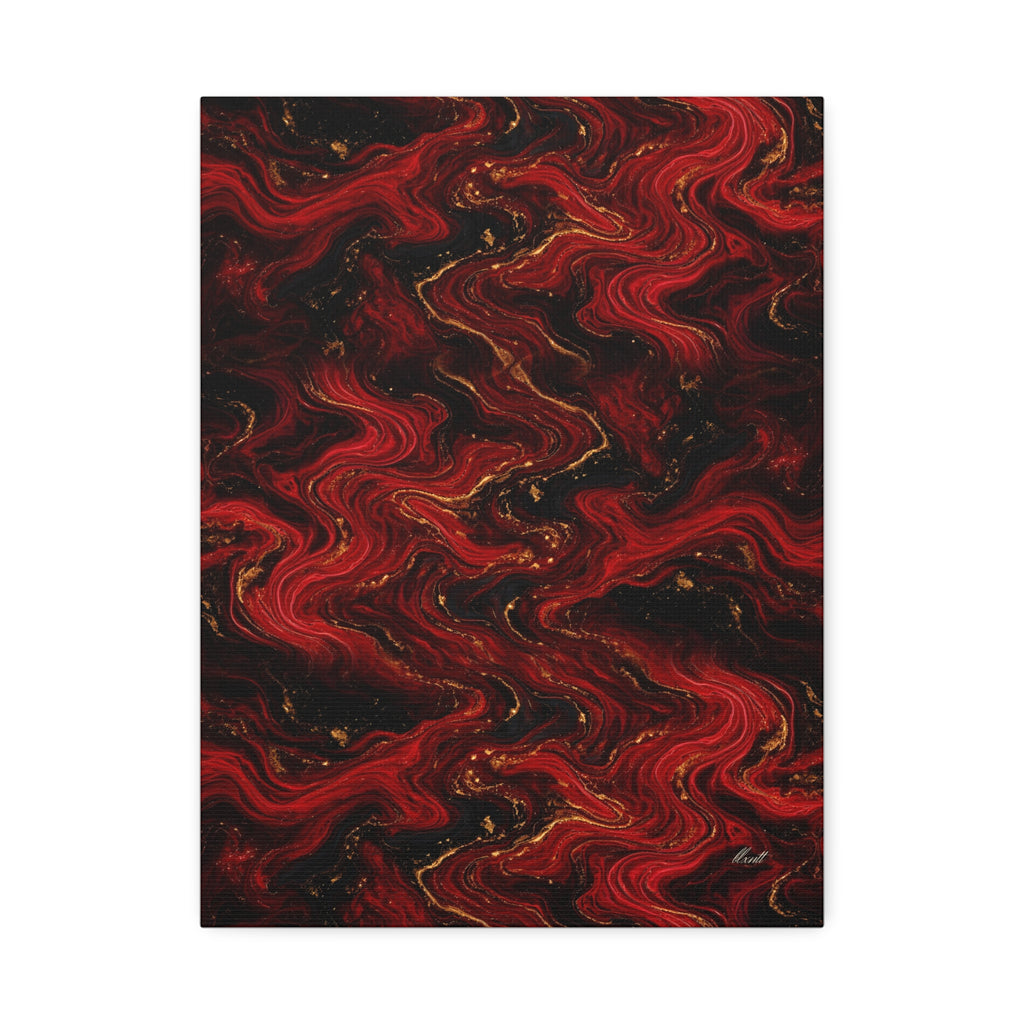 Red & Black Marble Glossy Canvas