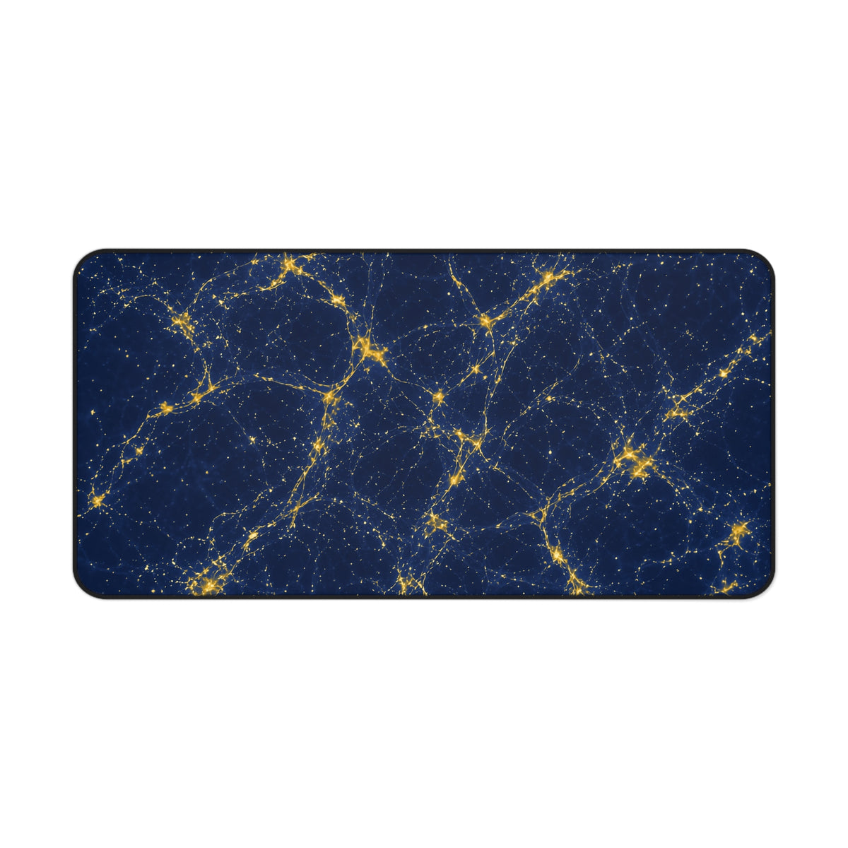 Neon Mycelium - Mustard Navy Desk Mat