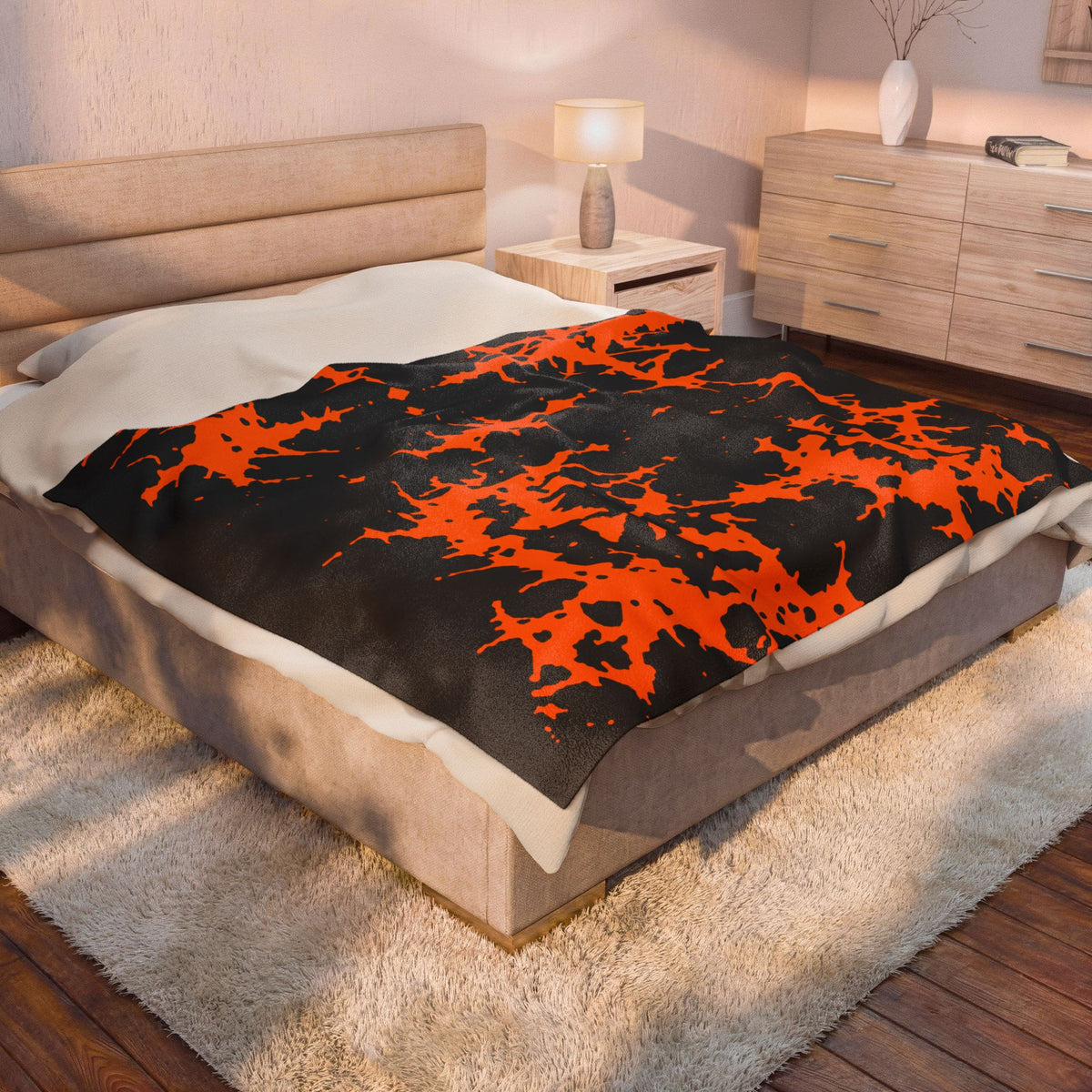 Orange Spiderweb Pumpkin Blanket