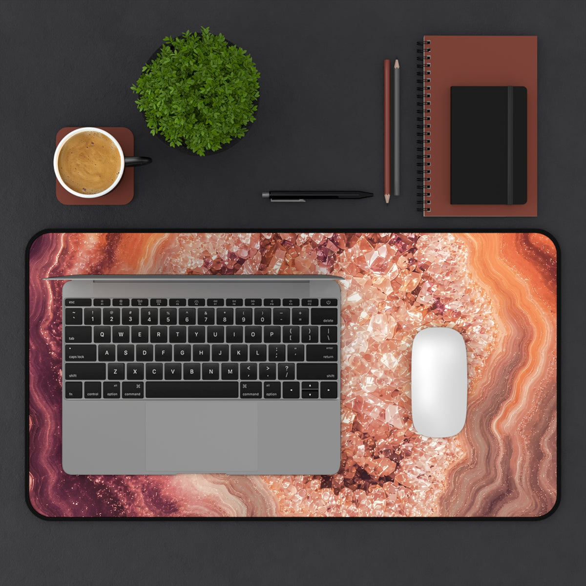 Geode Core - Peach Sorbet Desk Mat