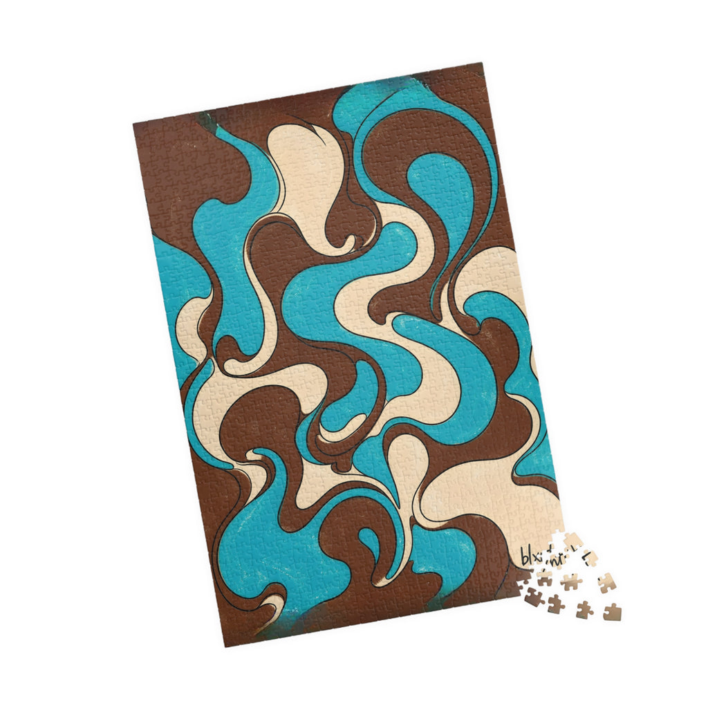 Fillmore Flow - Turquoise & Chocolate Jigsaw Puzzle