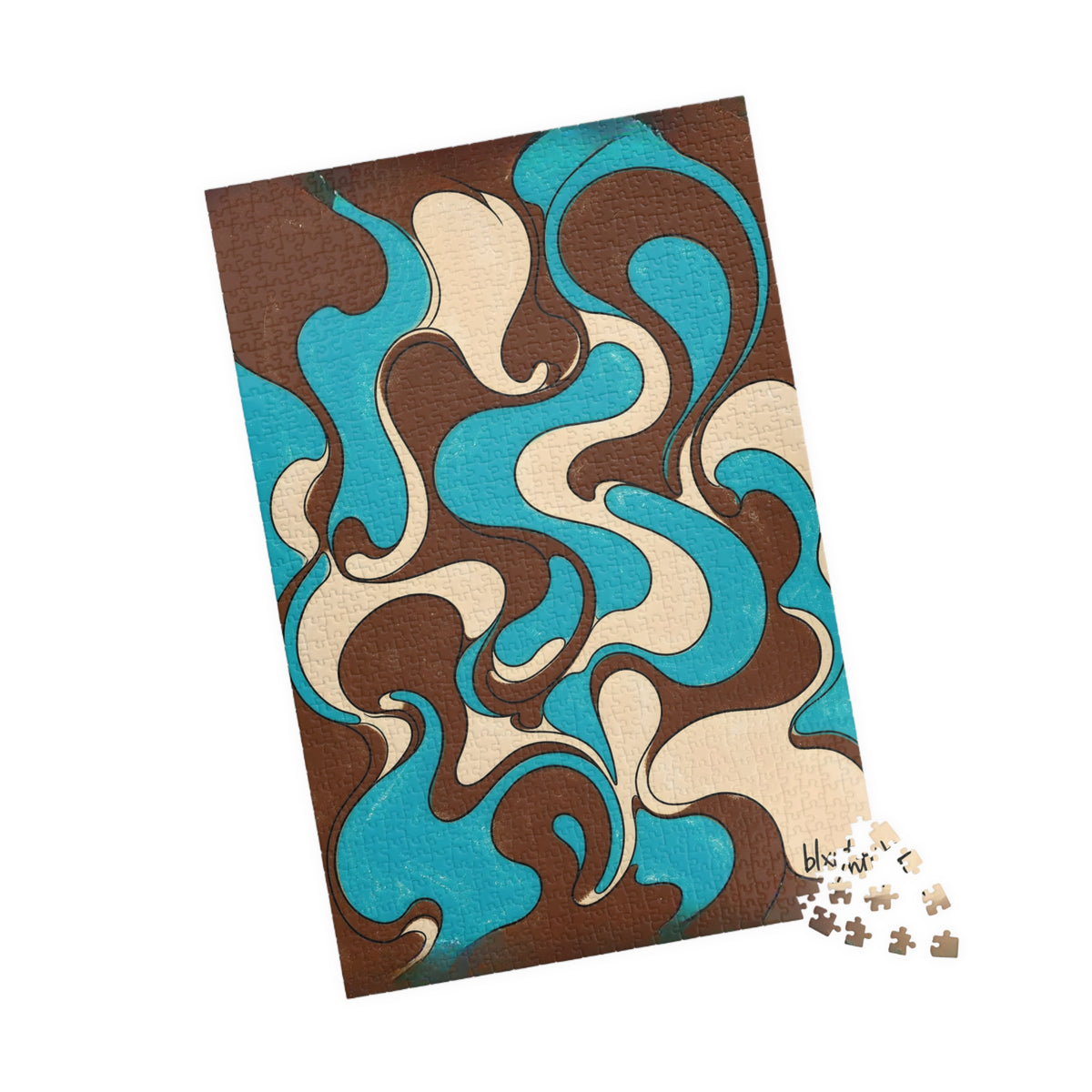 Fillmore Flow - Turquoise & Chocolate Jigsaw Puzzle