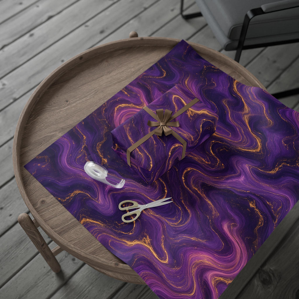 Royal Purple Marble Wrapping Paper