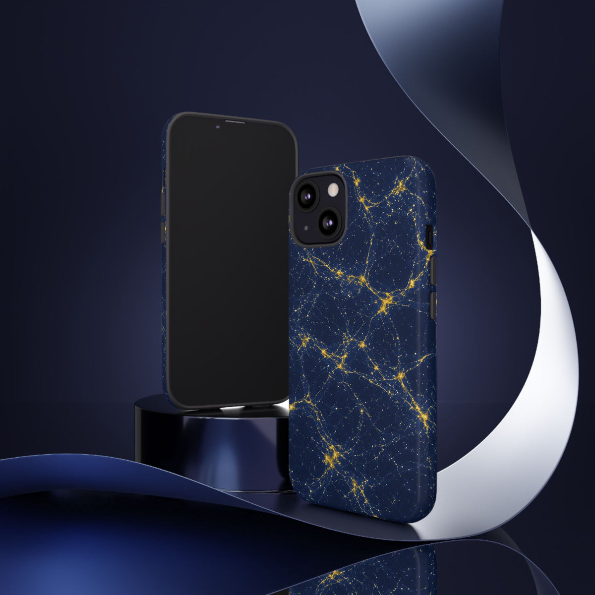 Neon Mycelium - Mustard Navy Phone Case