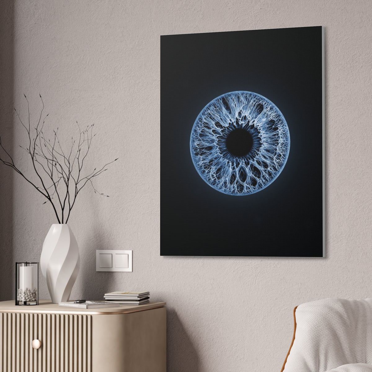 BLXNTT Iris – Lace Web Blue Glossy Canvas