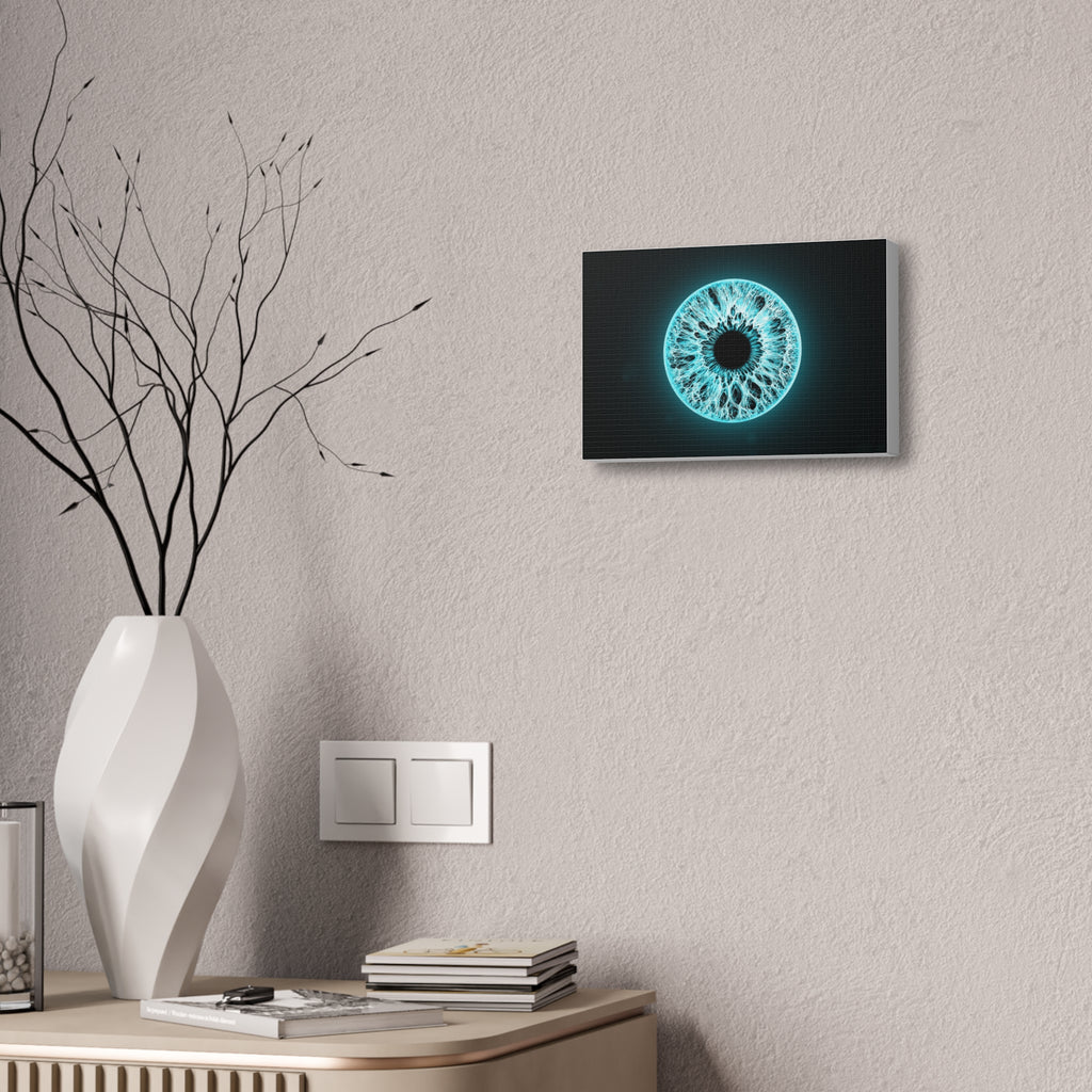 BLXNTT Iris – Lace Web Electric Cyan Glossy Canvas