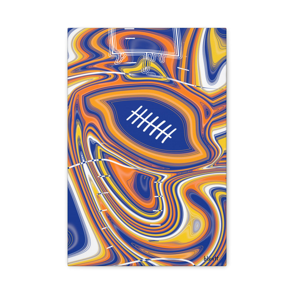 Royal Blue & Yellow Trippy Football Canvas
