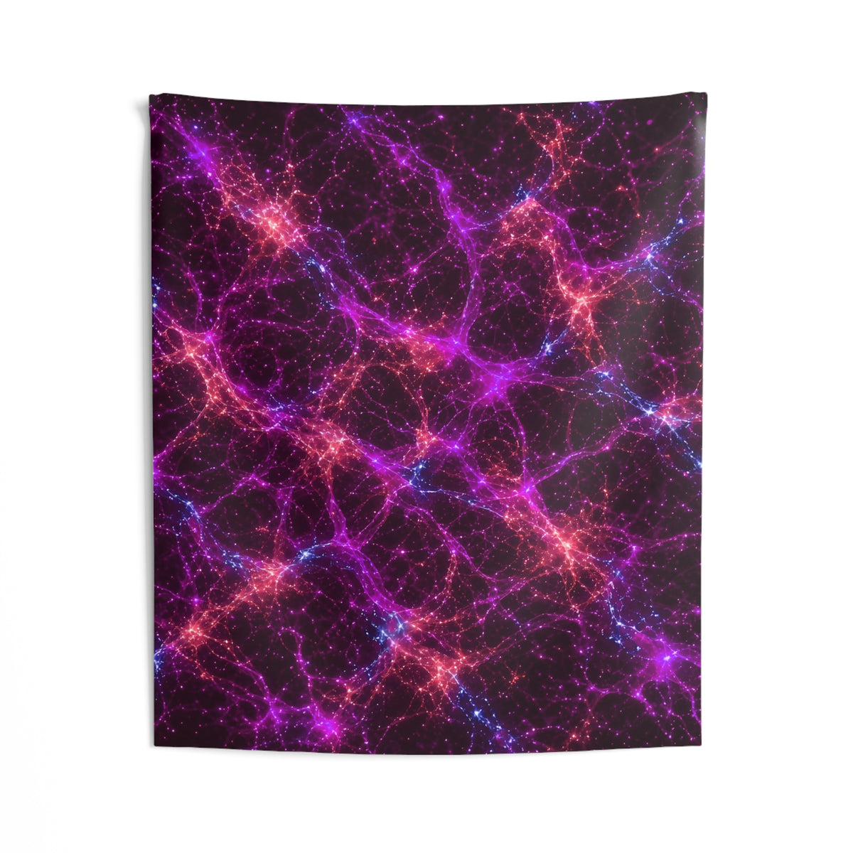 Neon Mycelium - Ember Orchid Tapestry