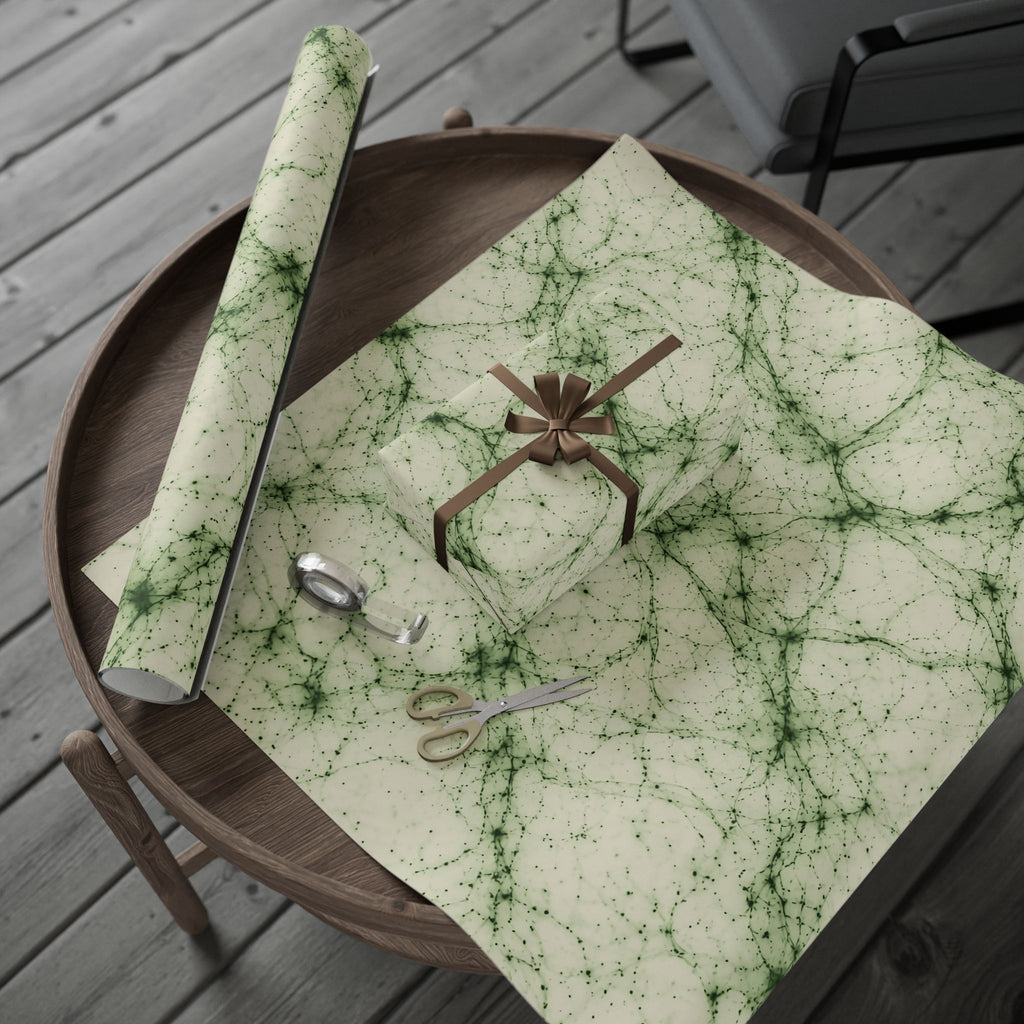 Neon Mycelium - Matcha Latte Wrapping Paper